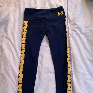 LOUDMOUTH BLOCK M MICHIGAN LEGGINGS SIZE S